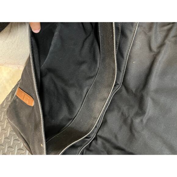 Fossil‎ Leather Black Canvas Messenger Bag Purse Crossbody - Picture 7 of 9